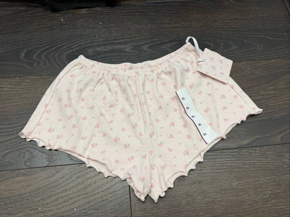 LoveShackFancy x Target Girls XL Pink Ruffle Floral Shorts New